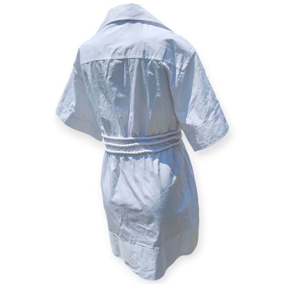 AKNVAS Fiona Rope Belt White Mini Shirtdress - Picture 5 of 13